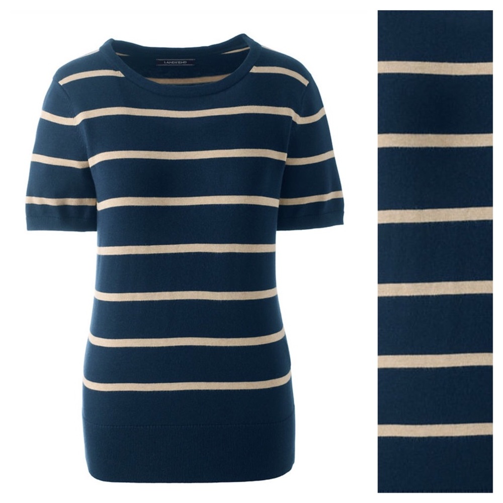Short Sleeve Stripe Sweater